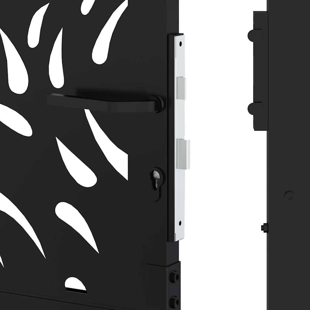 Gartentor Schwarz 100x100 cm Stahl Lichtdesign