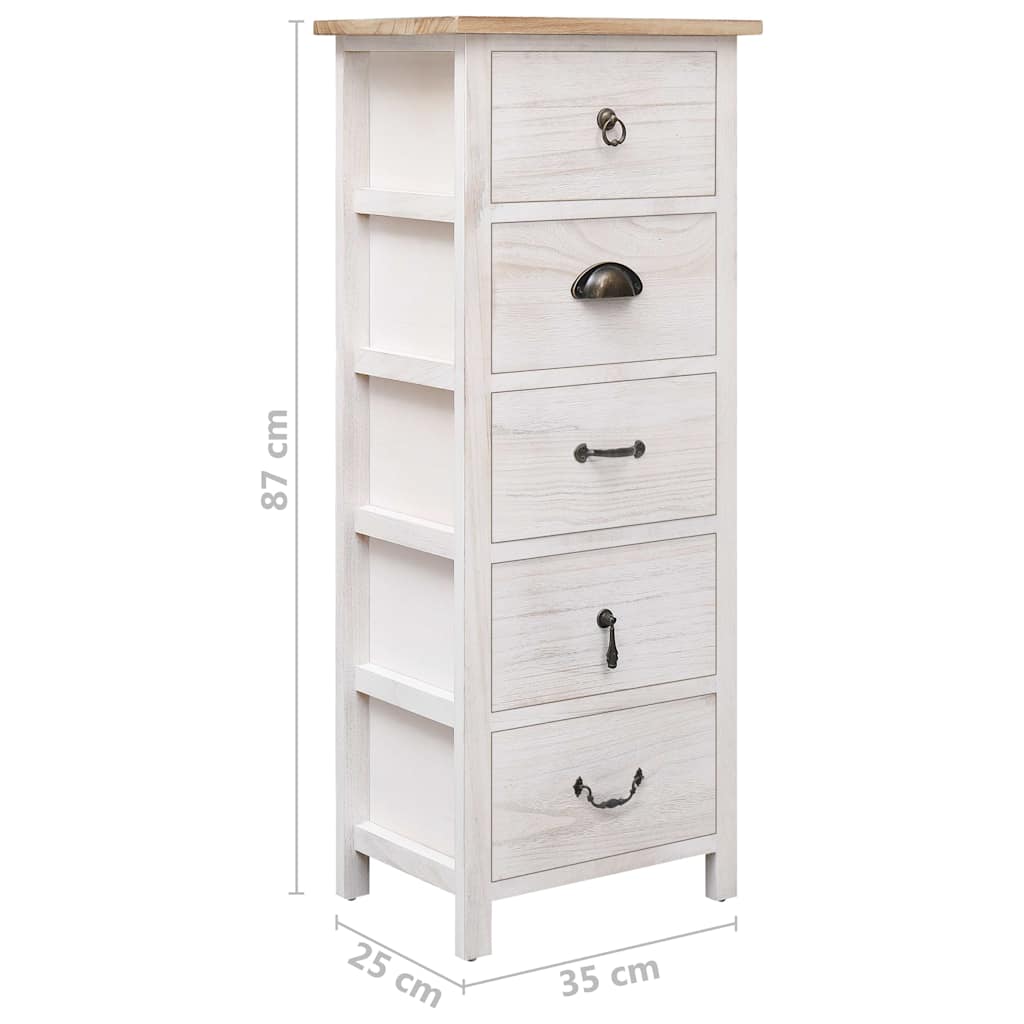 Beistellschrank 38x28x86 cm Massivholz Paulownia