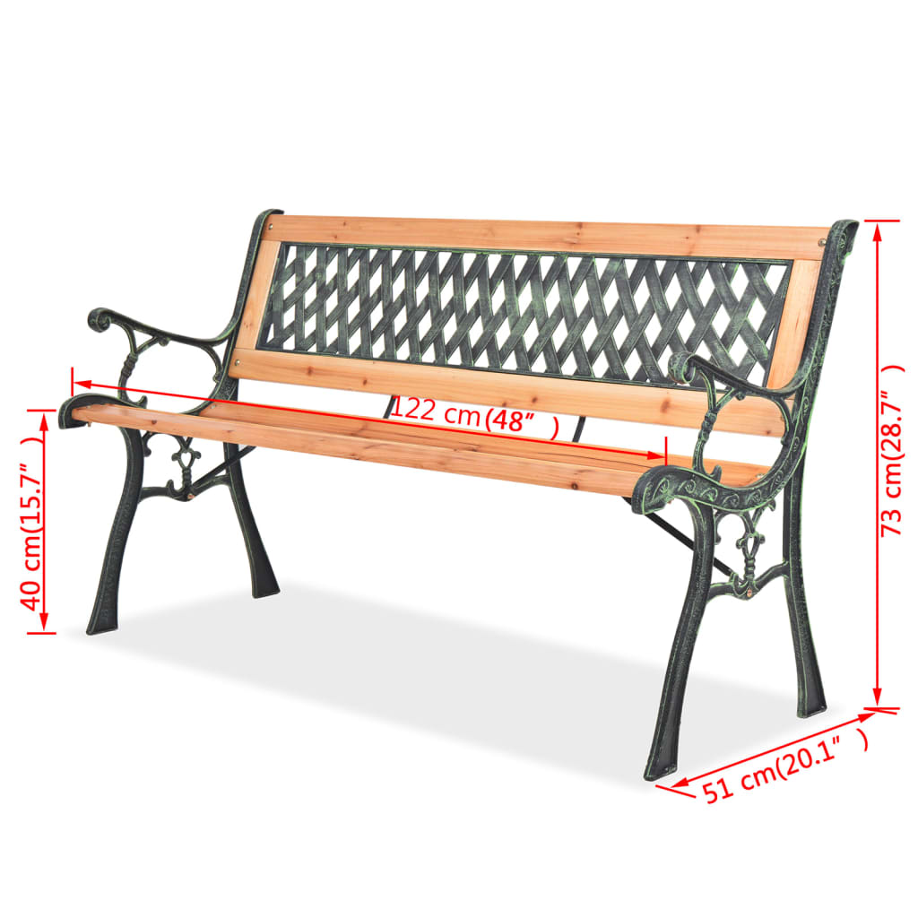 Gartenbank 122 cm Massivholz Tanne