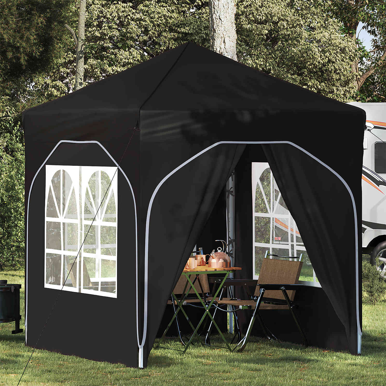 Pop-up Partyzelt 194 x 194 x 245 cm Creme