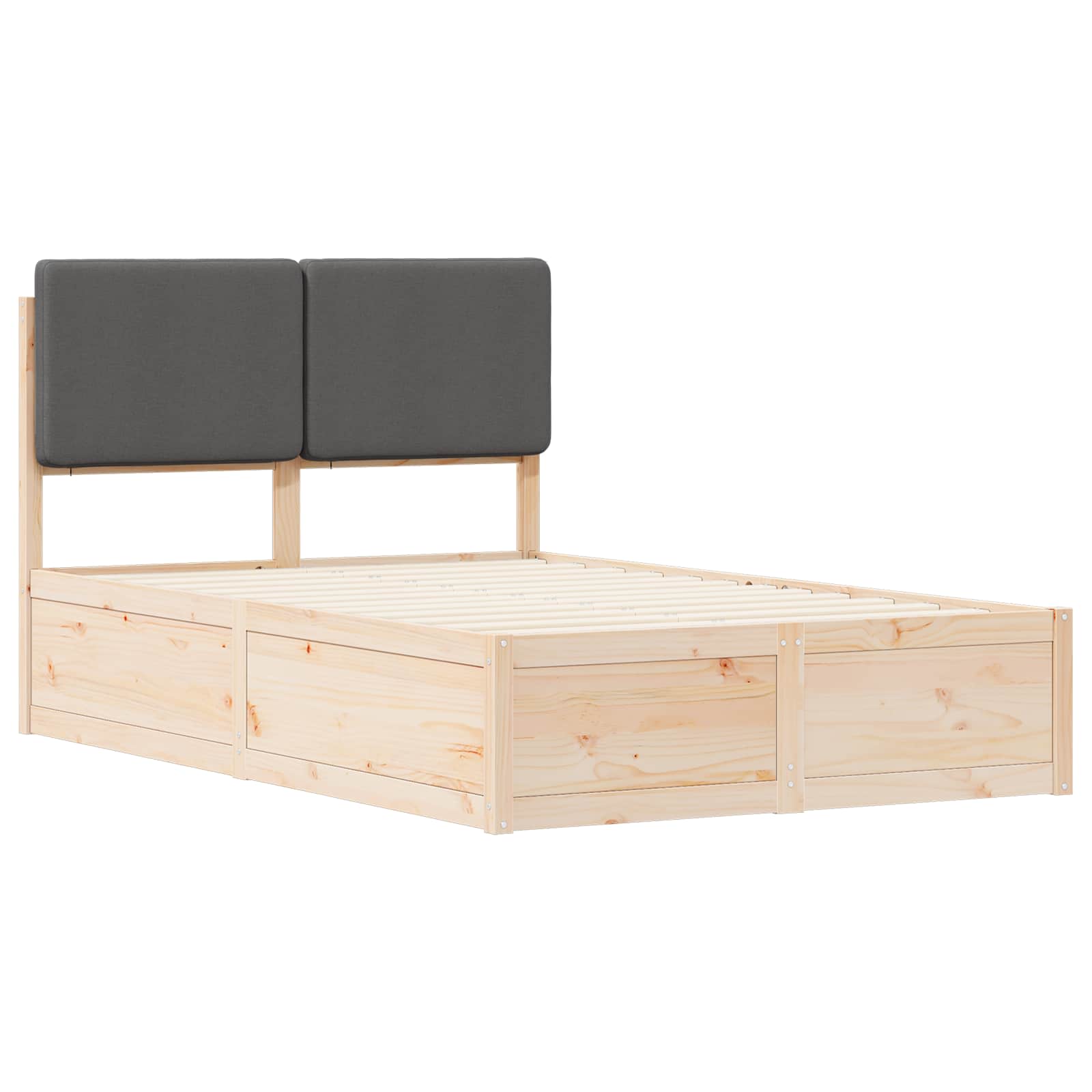 Bettgestell mit gepolstertem Kopfteil Hellgrau 200 x 200 cm