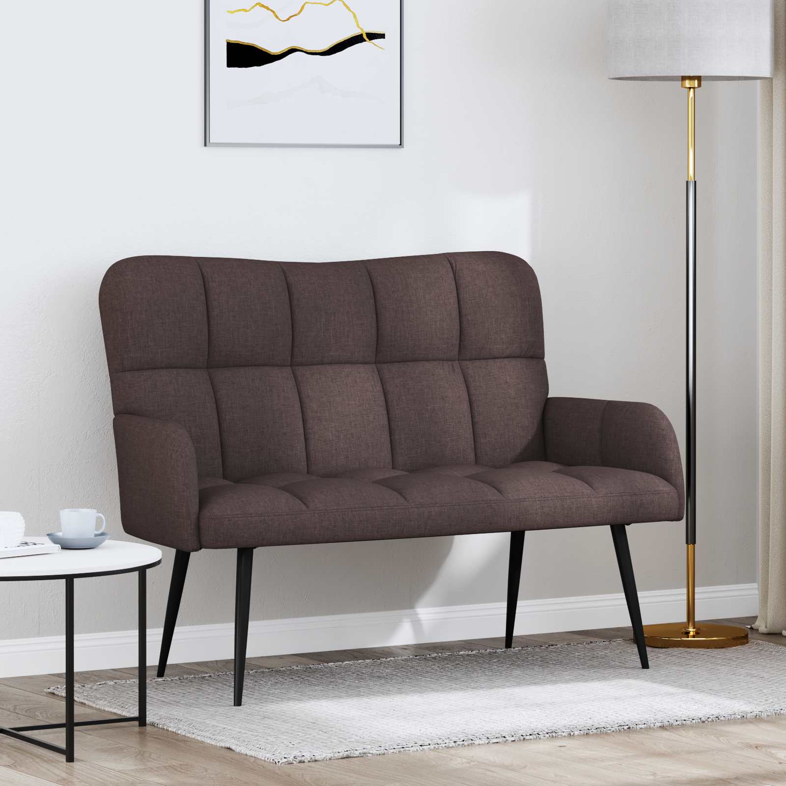 2-Sitzer Sofa Hellgrau 115 x 61 x 87 cm Stoff