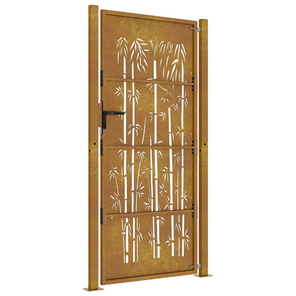 Gartentor 100x75 cm Cortenstahl Bambus-Design