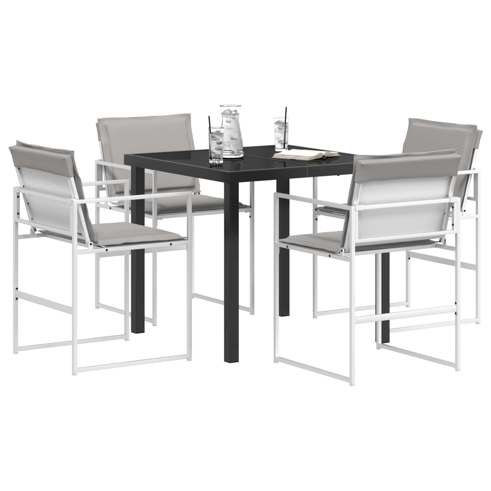 Garten Essgruppe 5 pcs Schwarz 140 x 70 x 73 cm