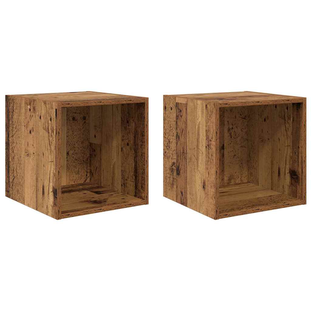 Wandschränke 2 Stk. Weiß 37x37x37 cm Holzwerkstoff