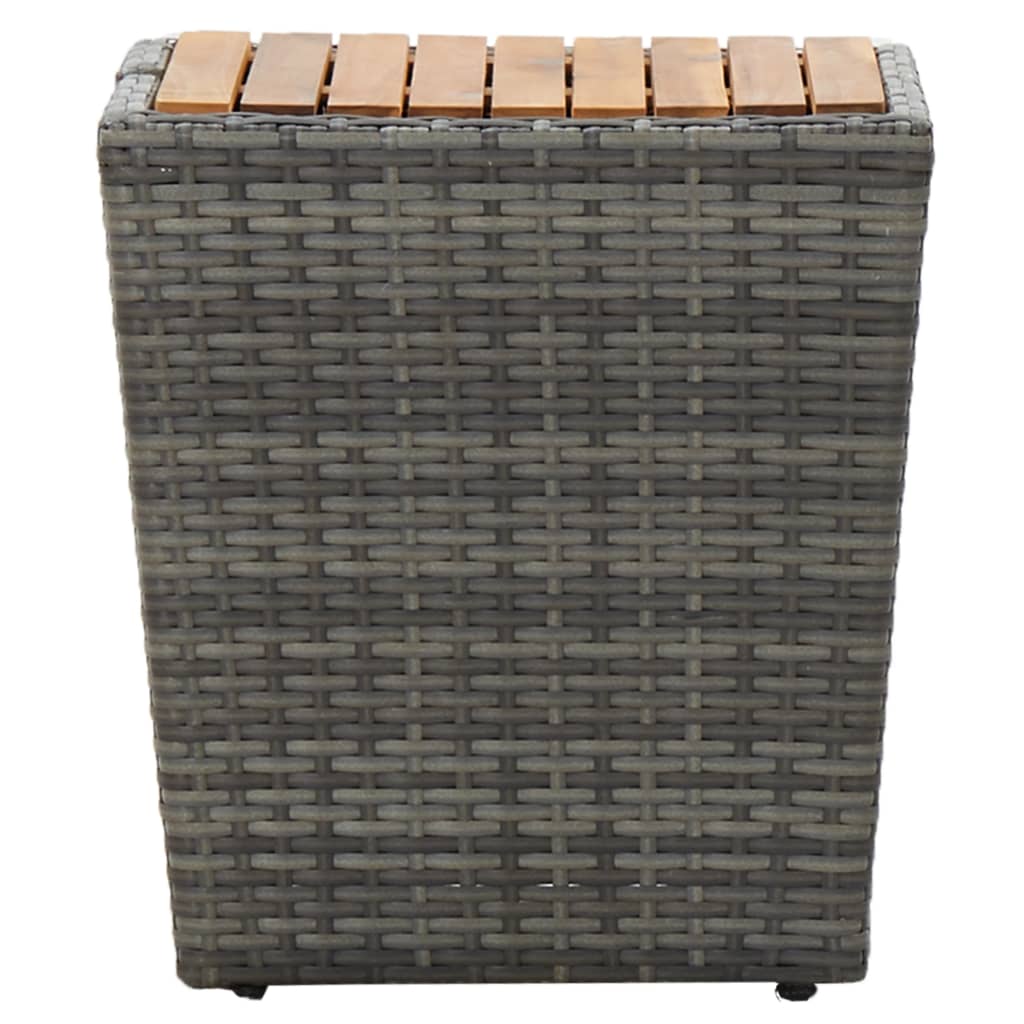 Beistelltisch Beige 41,5x41,5x44 cm Poly Rattan und Hartglas