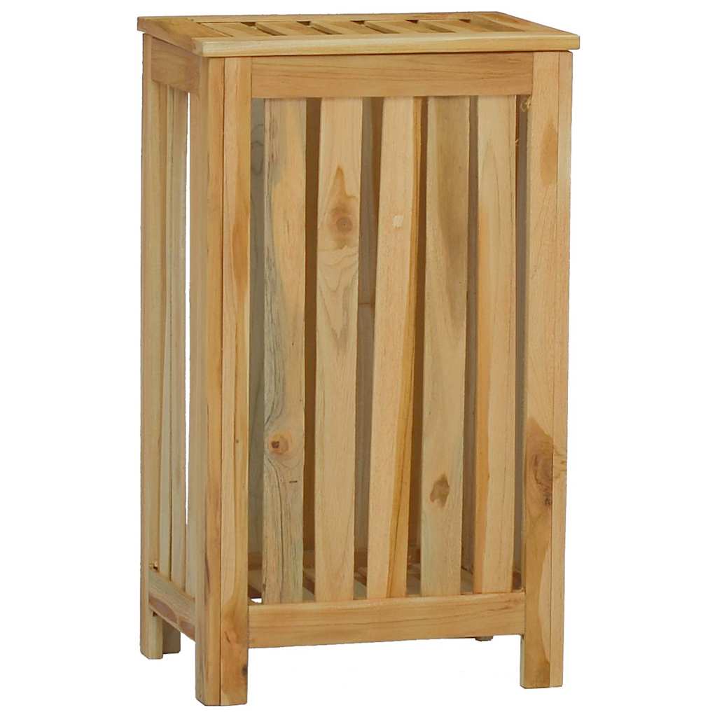 Wäschekorb Natur 35 x 25 x 60 cm Massivholz Teak