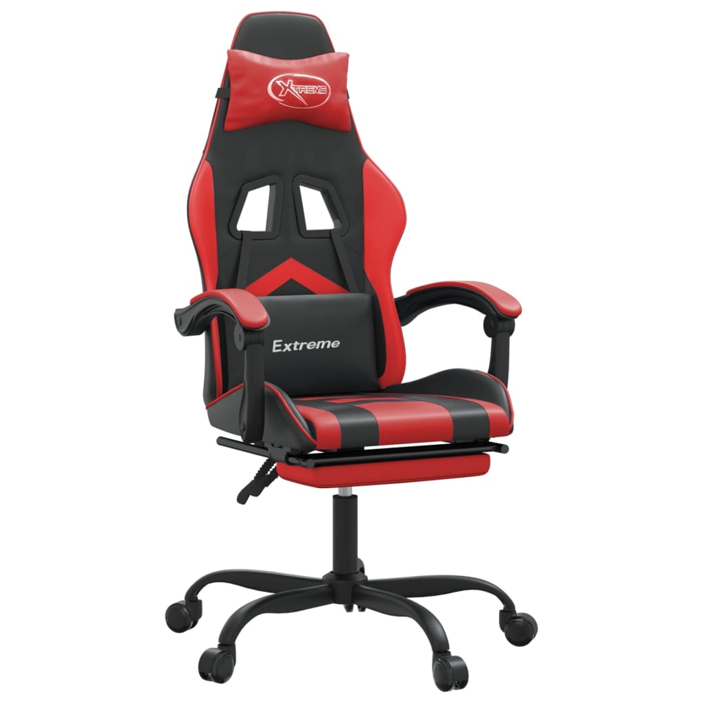 Gaming-Stuhl Drehbar Schwarz und Rot Kunstleder