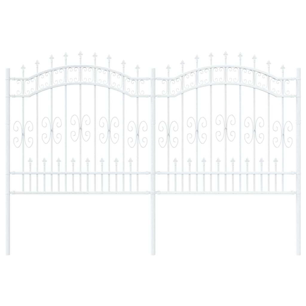 Gartenzaun KAMPEN mit Speerspitze Schwarz 240 x 75 cm Stahl