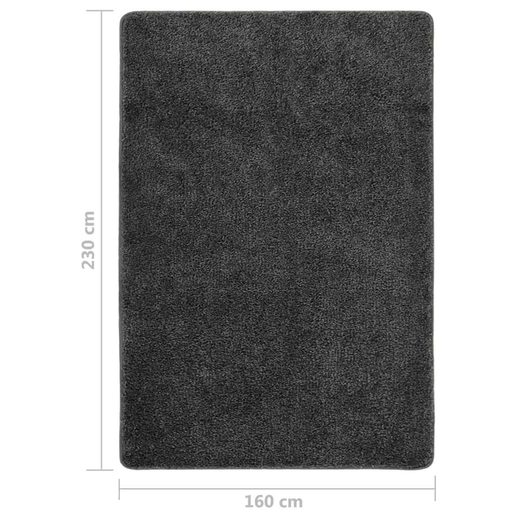 Anti-Rutsch Shaggy Teppich Dunkelgrau 200 x 200 cm PP