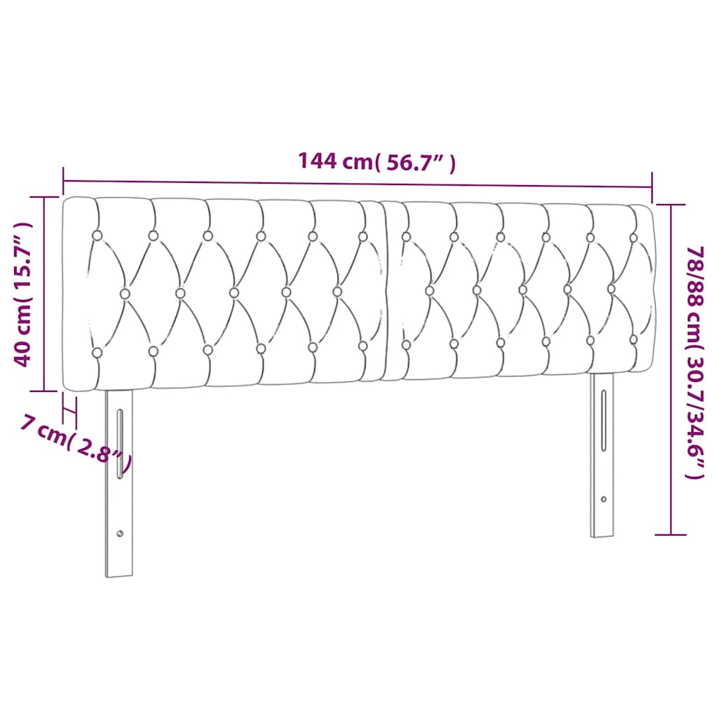 Kopfteil Hellgrau 80x7x118/128 cm Samt