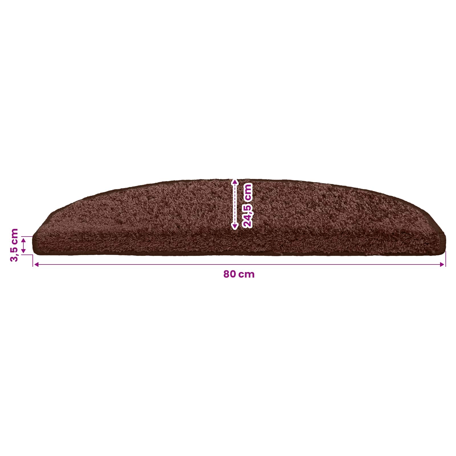 Stufenmatten 15 Stk. 56x17x3 cm Grau Halbrund