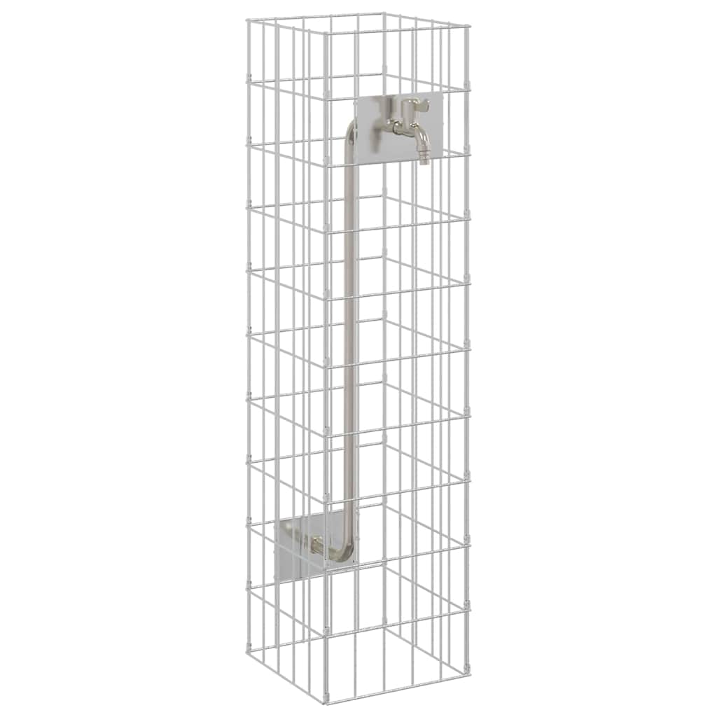Gabionen Wasserhahn Silber 26 x 25 x 50 cm Edelstahl