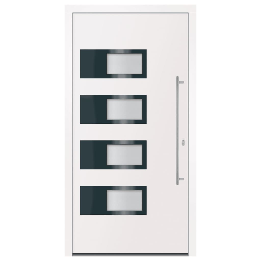 Haustür Anthrazit 100x210 cm Aluminium und PVC