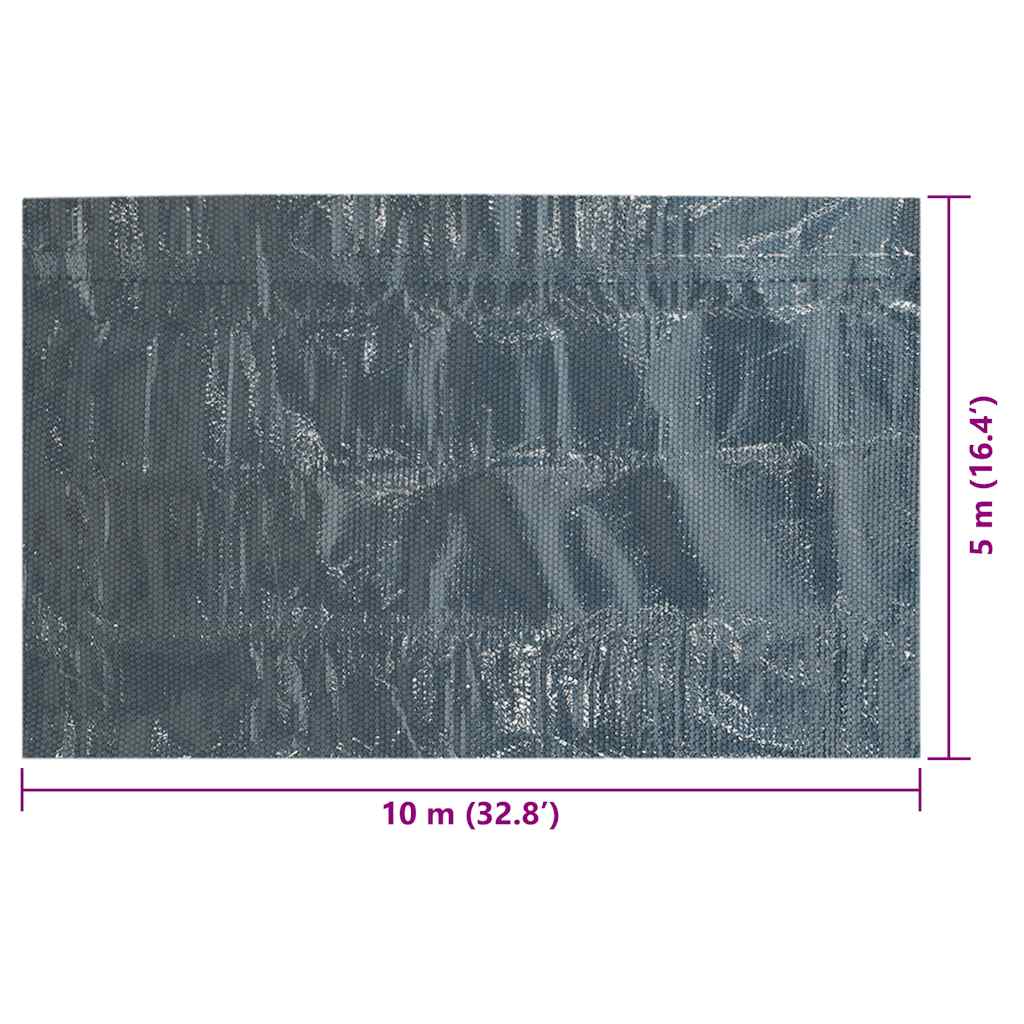 Solar Poolabdeckung 1000 x 500 cm 110 μm Quadratisch PE Schwarz