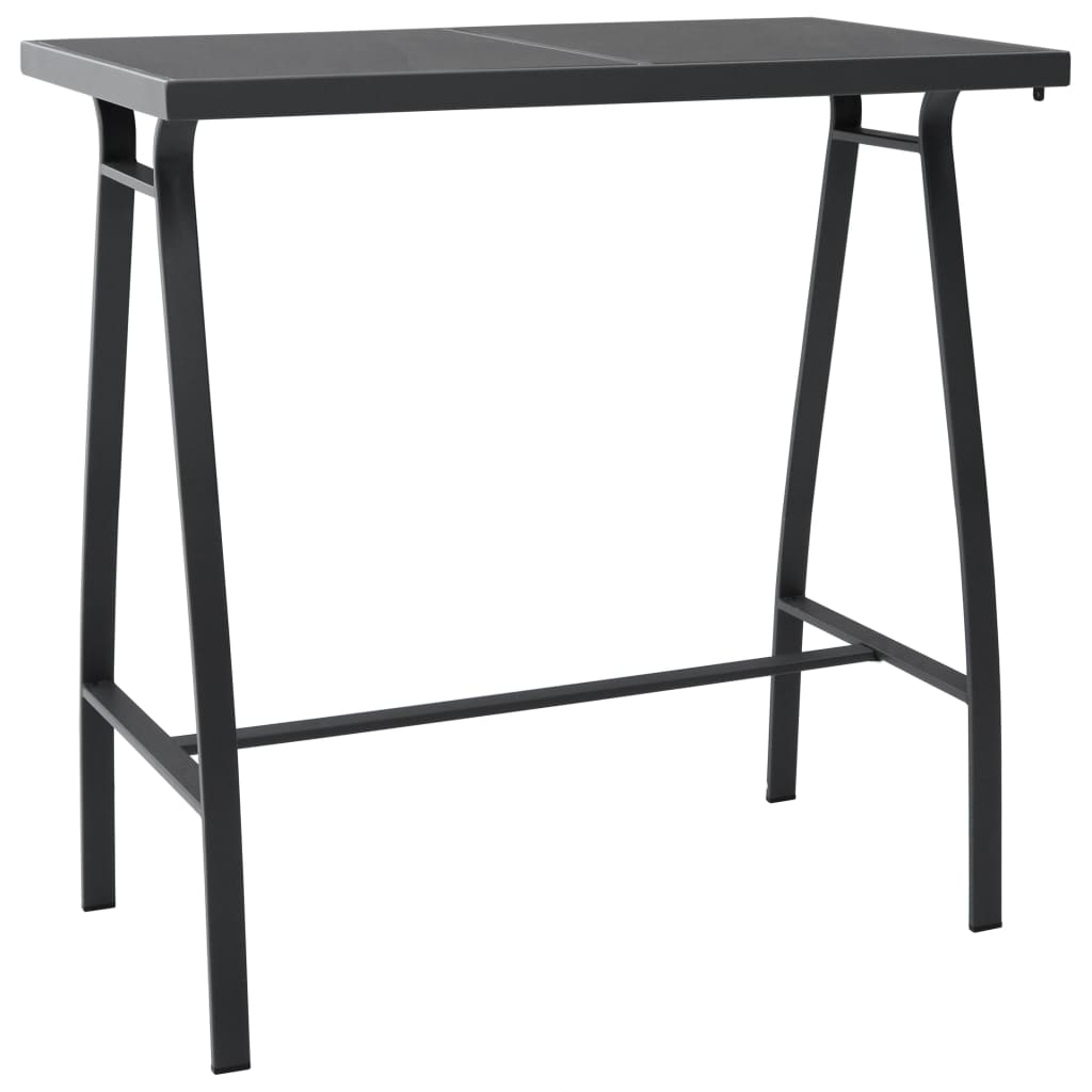 Garten-Bartisch Schwarz 60×60×110 cm Hartglas