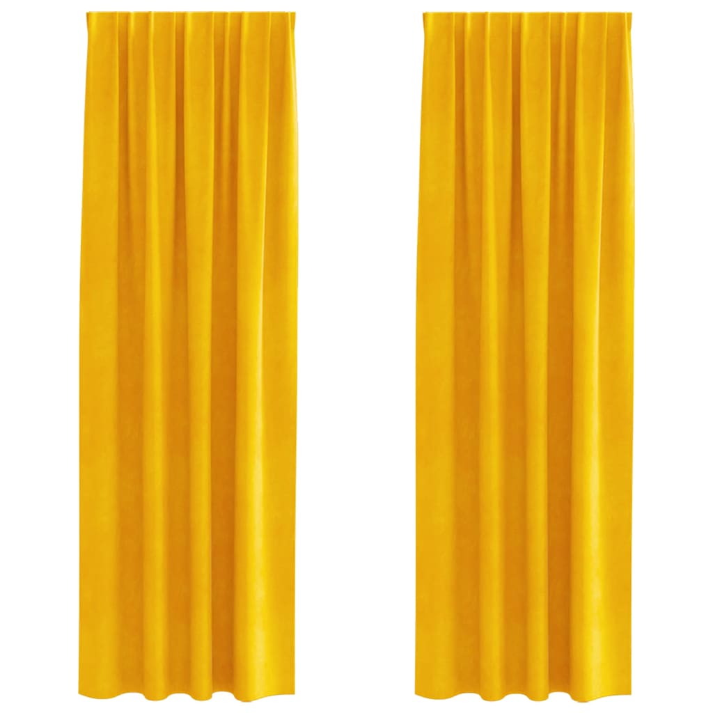 Verdunkelungsvorhänge 2 pcs Schwarz 140 x 140 cm Samt