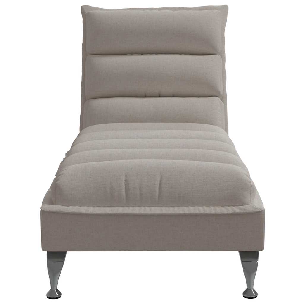 Chaiselongue mit Kissen Hellgrau Stoff