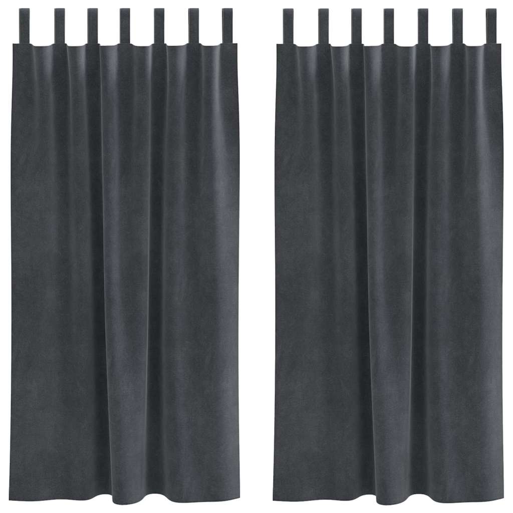 Verdunkelungsvorhänge 2 pcs Schwarz 140 x 140 cm Samt