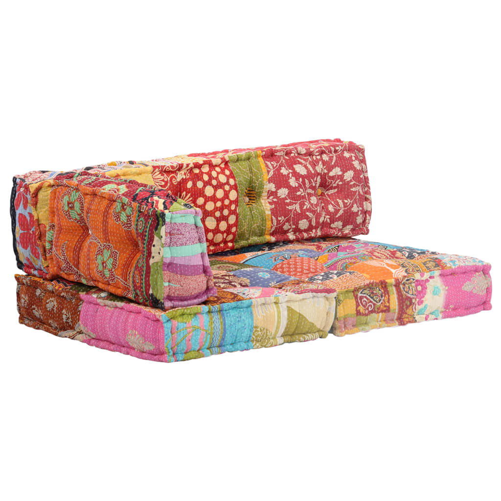 2-Sitzer Modularer Pouf Patchwork Stoff