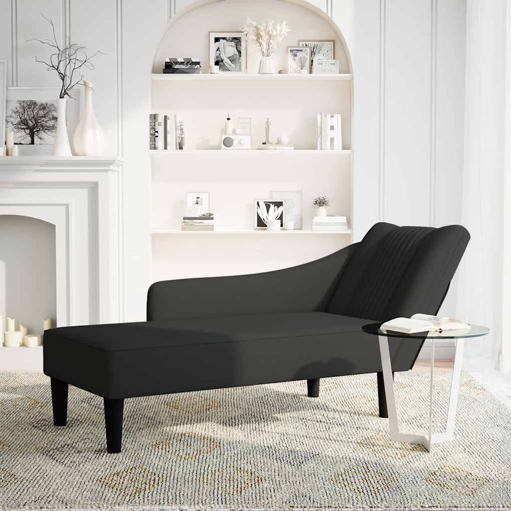 Chaiselongue mit Rechter Armlehne Blau Samt