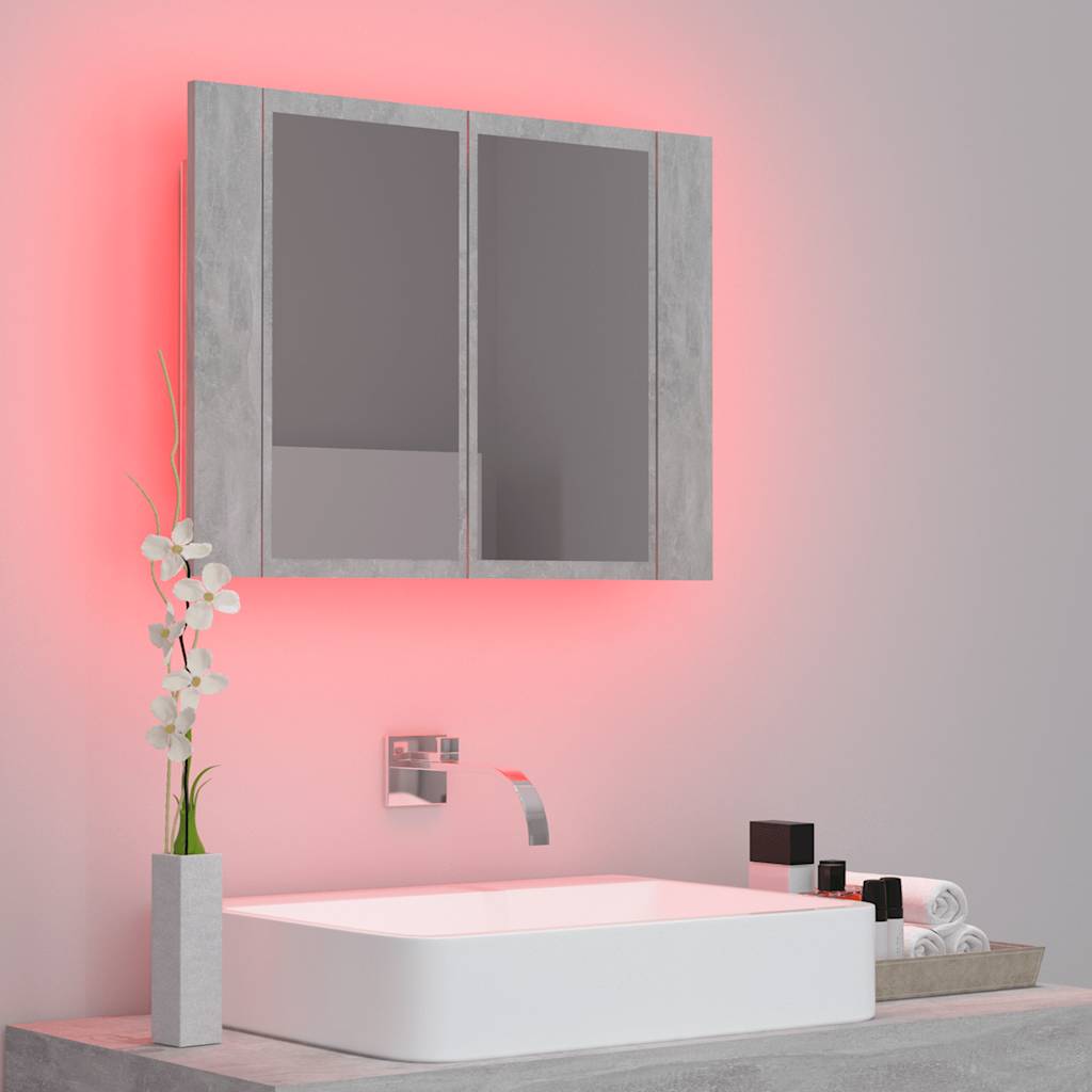 LED-Bad-Spiegelschrank Weiß 60x12x45 cm Acryl