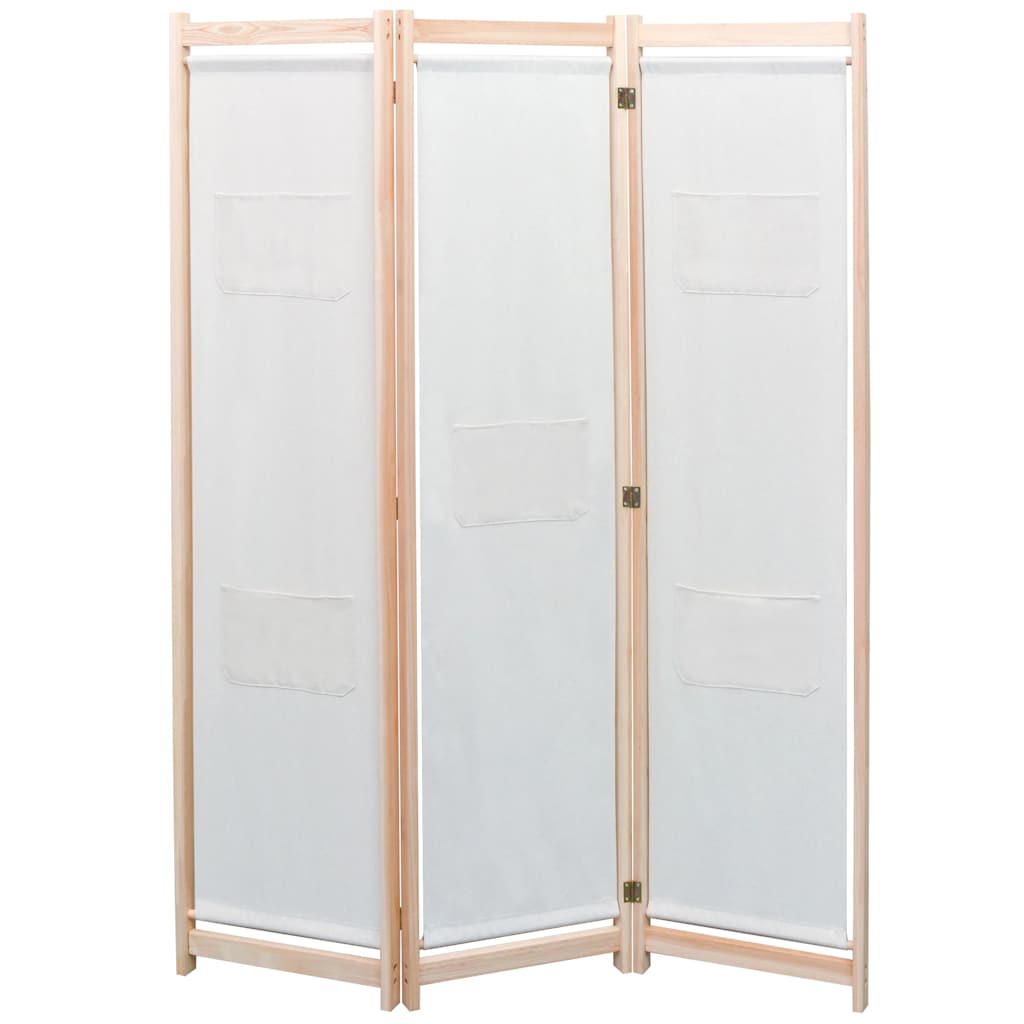 5-teiliger Raumteiler Creme 200 x 170 x 4 cm Stoff