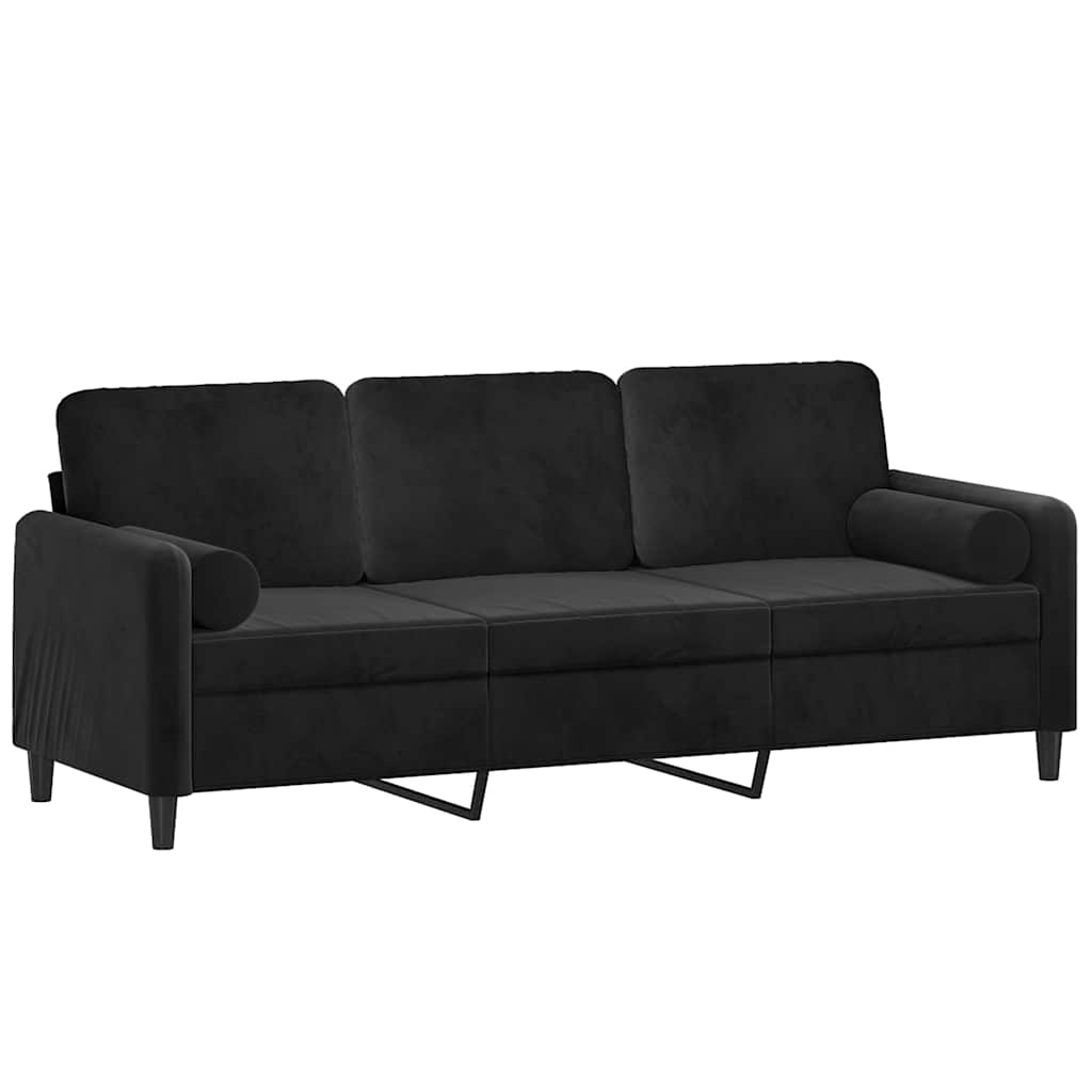 2-Sitzer-Sofa mit Zierkissen Dunkelgrün 120 cm Samt