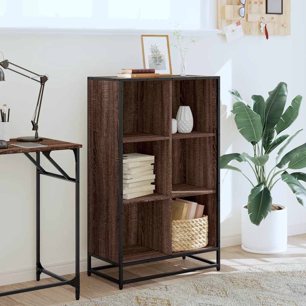Bücherregal Schwarz 97,5x33x107,5 cm Holzwerkstoff und Metall