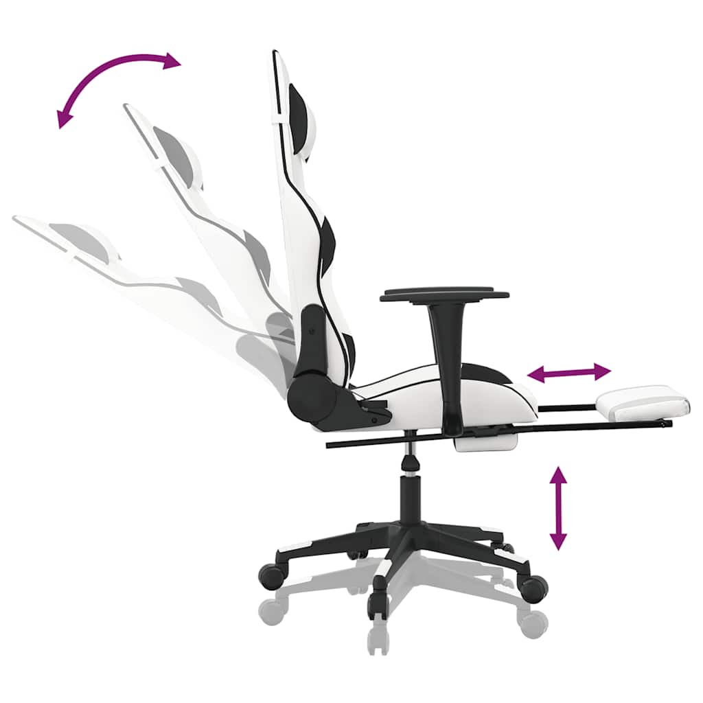 Gaming-Stuhl mit Massagefunktion Schwarz und Blau Kunstleder