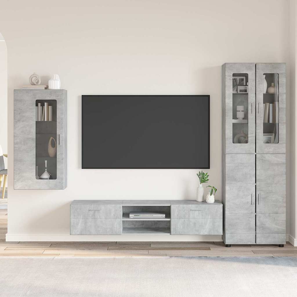 Highboard mit Regal FLORIN Weiß 60 x 35 x 182 cm Holzwerkstoff