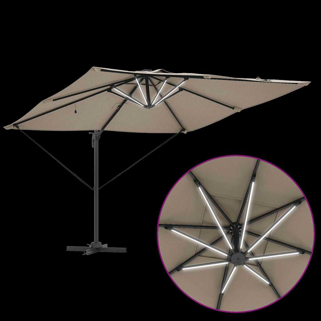 Sonnenschirm Sand 286 x 284 x 270 cm Aluminium und Polyester