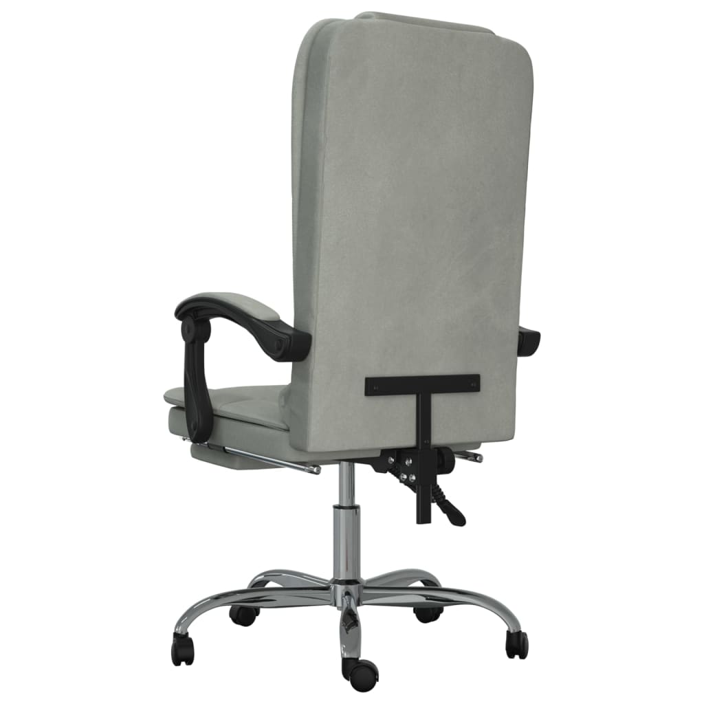 Bürostuhl mit Massagefunktion Dunkelgrau Samt