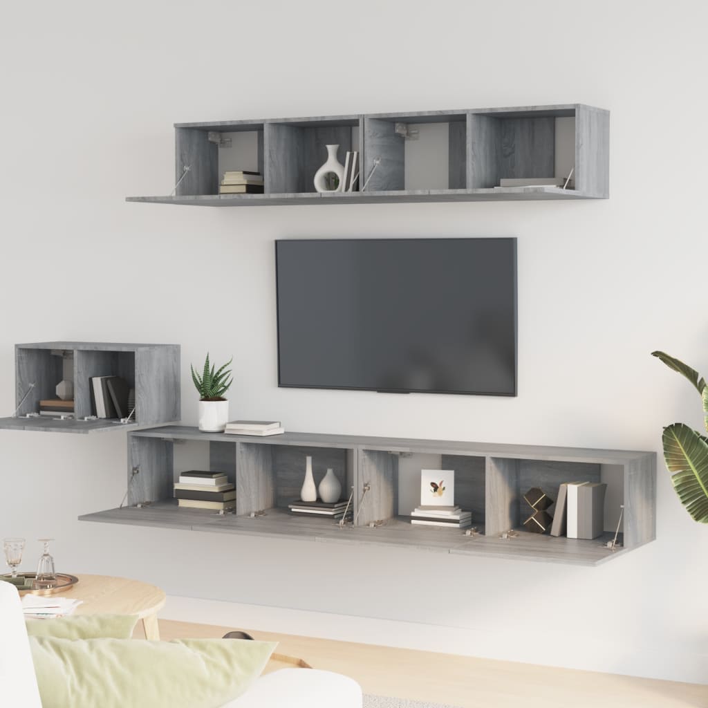 5-tlg. TV-Schrank-Set Weiß Holzwerkstoff