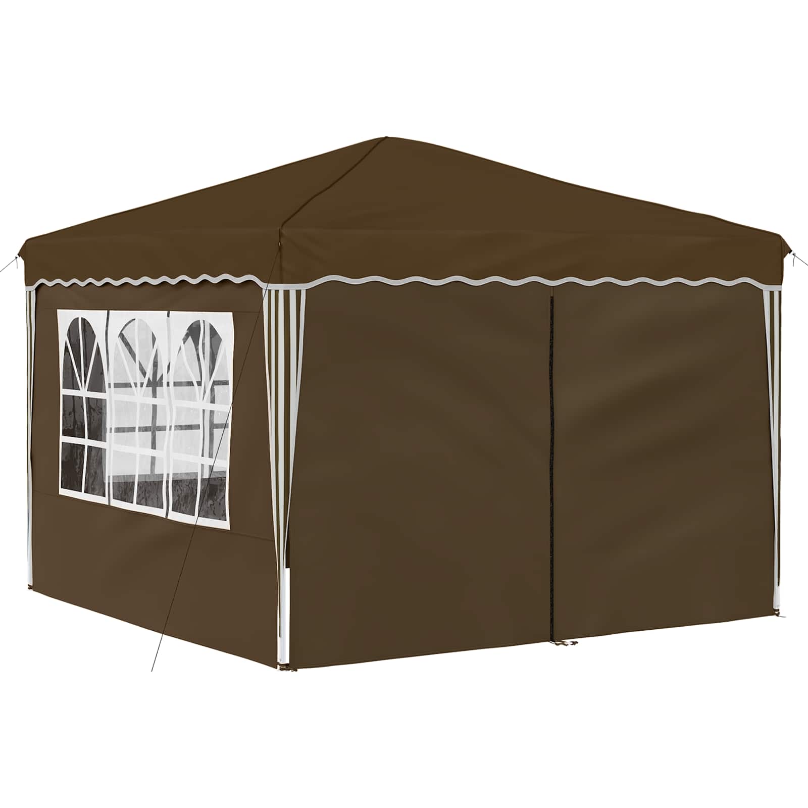Pop-up Partyzelt 288 x 288 x 245 cm Creme Oxford-Stoff