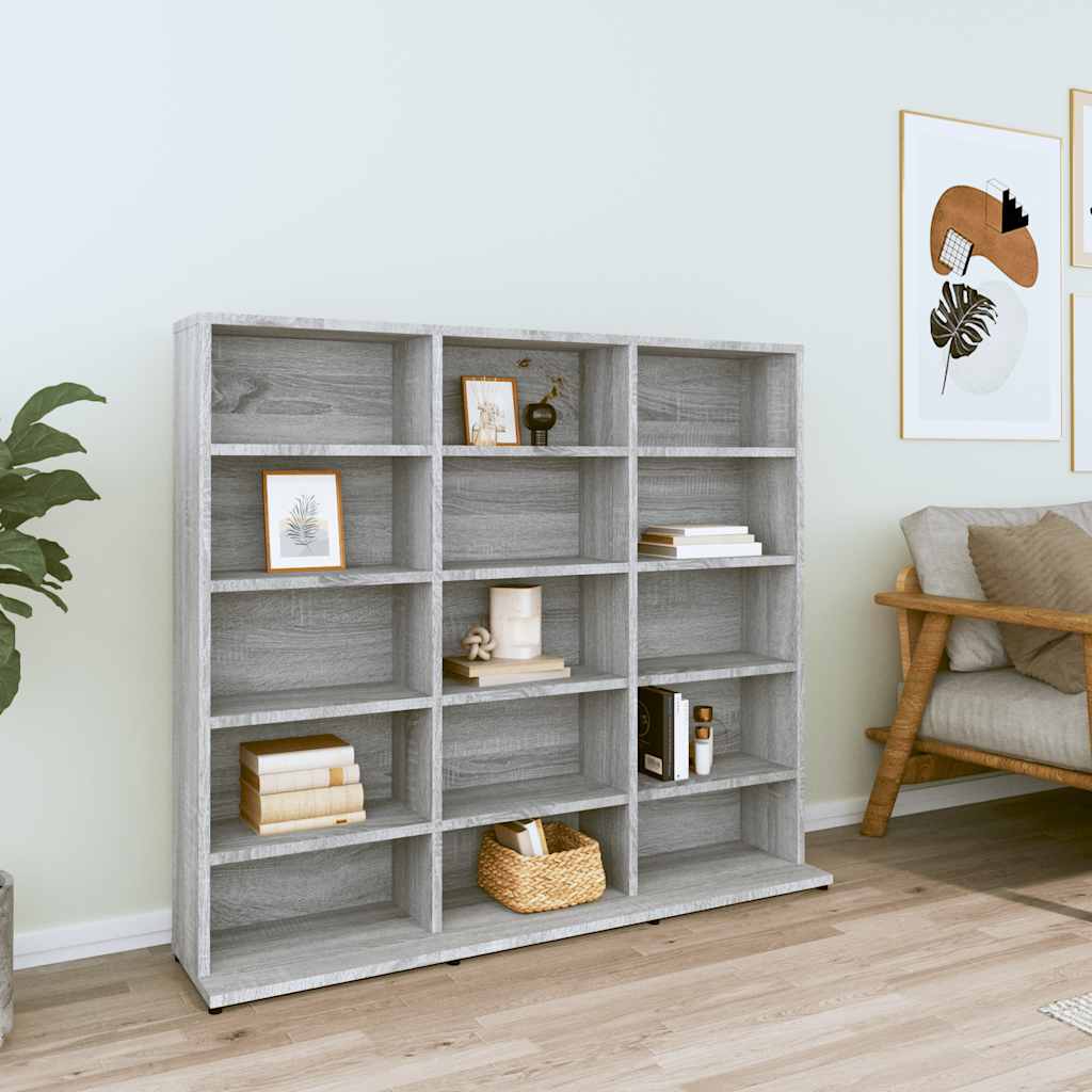 CD Regal Schwarz Eichen-Optik 101 x 23 x 177,5 cm Holzwerkstoff