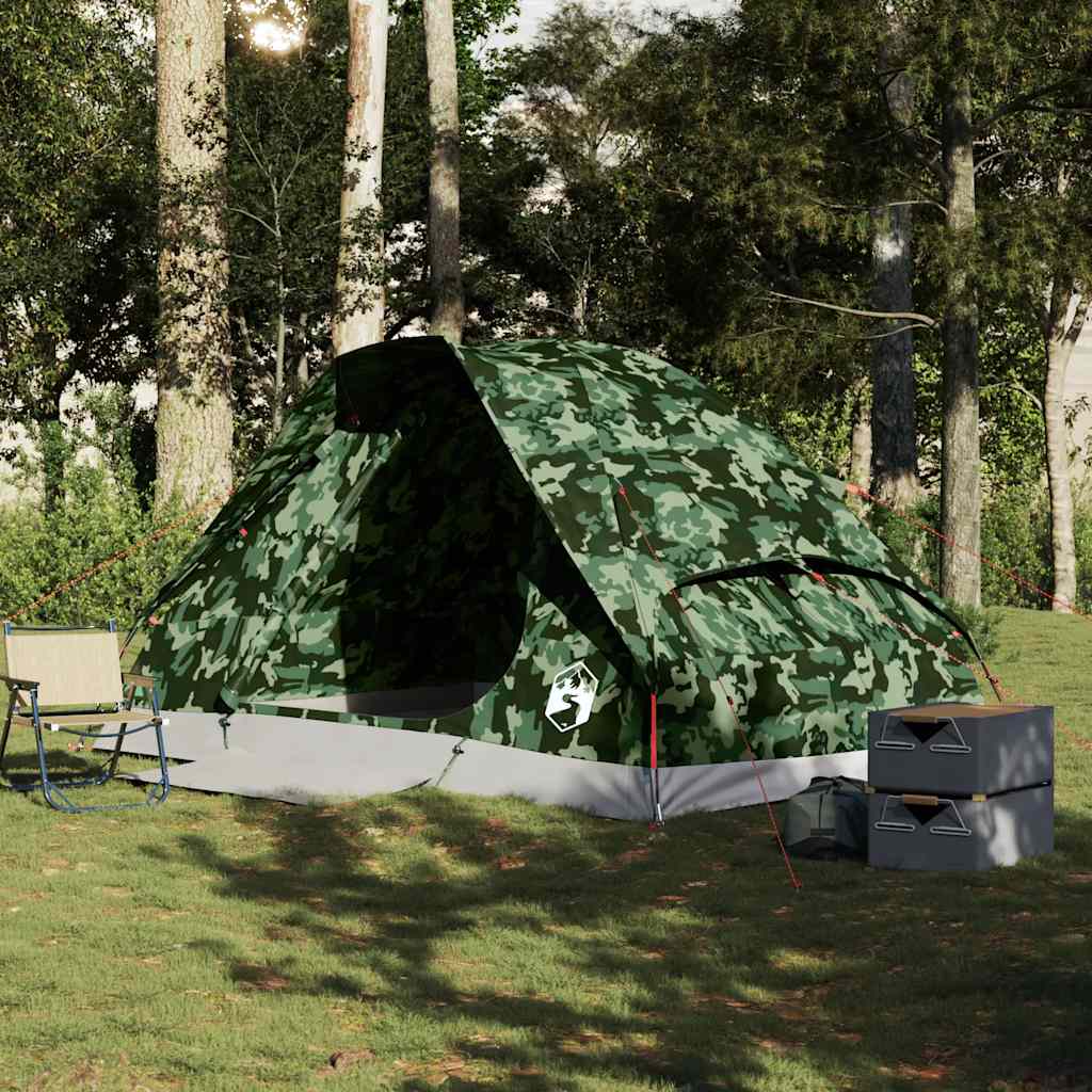 Kuppel-Campingzelt 2 Personen Olivgrün Wasserdicht