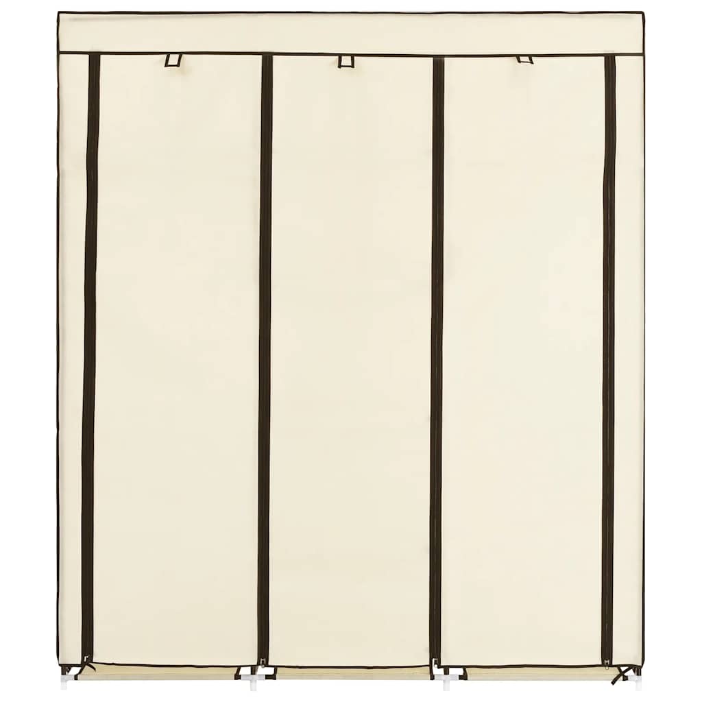 Kleiderschrank mit Fächern Stangen Schwarz 150x45x175cm Stoff