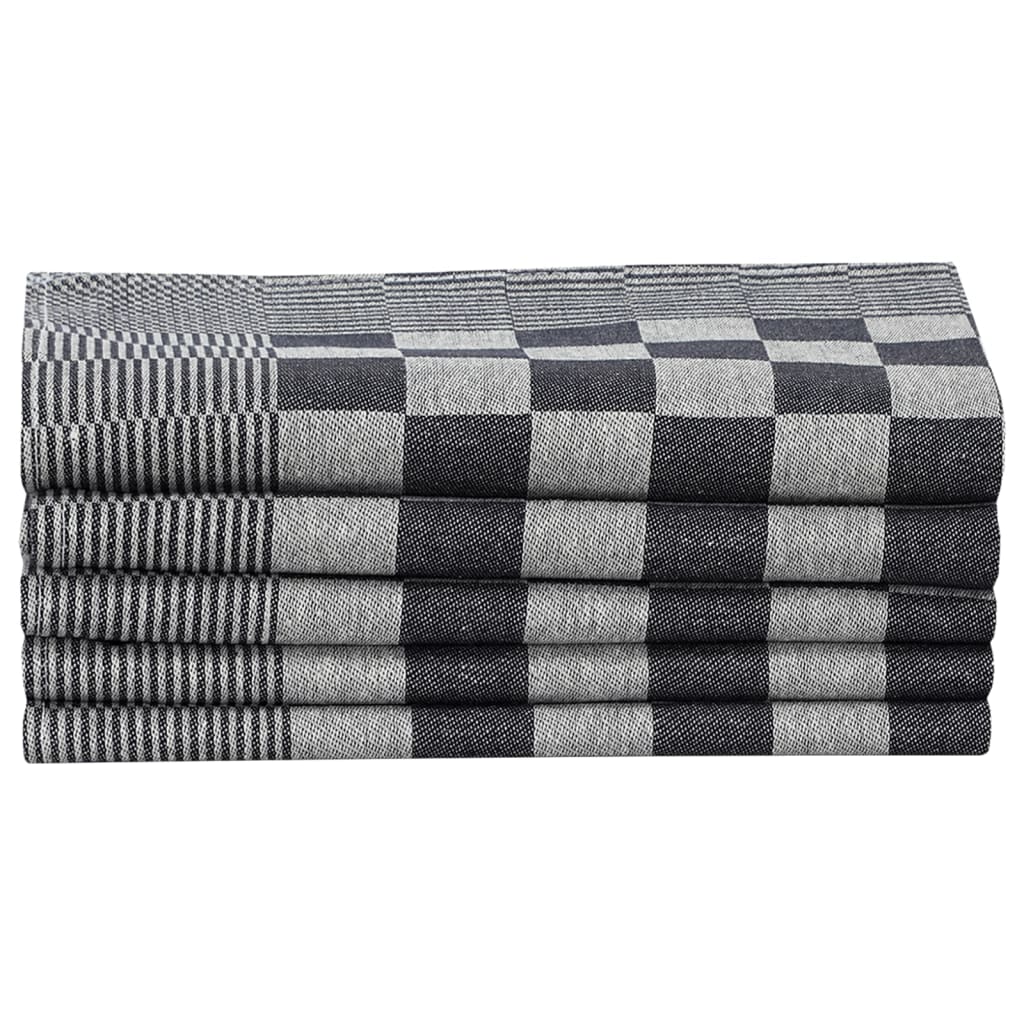 10-tlg. Handtuch-Set Schwarz und Grau Baumwolle