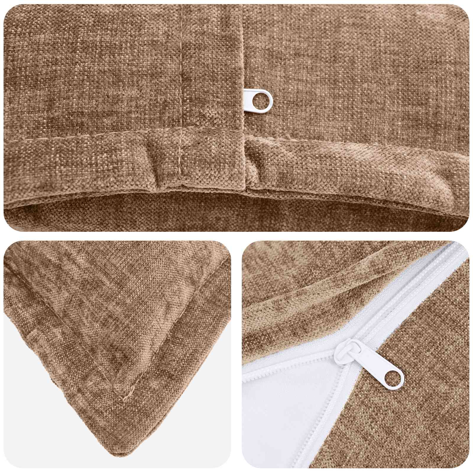 Kissenbezug 2 Stk. HOUTEN Dunkelgrau 30 x 30 cm Chenille-Stoff
