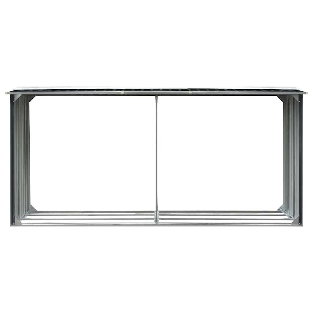 Brennholzlager aus verzinktem Stahl 330 x 92 x 153 cm Grau