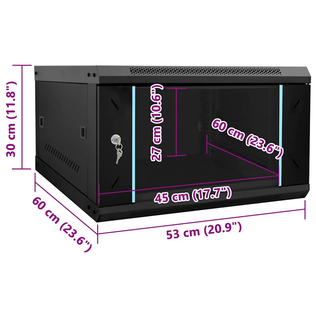 Netzwerkschrank mit Speicher Grau 60 x 45 x 28 cm Stahl