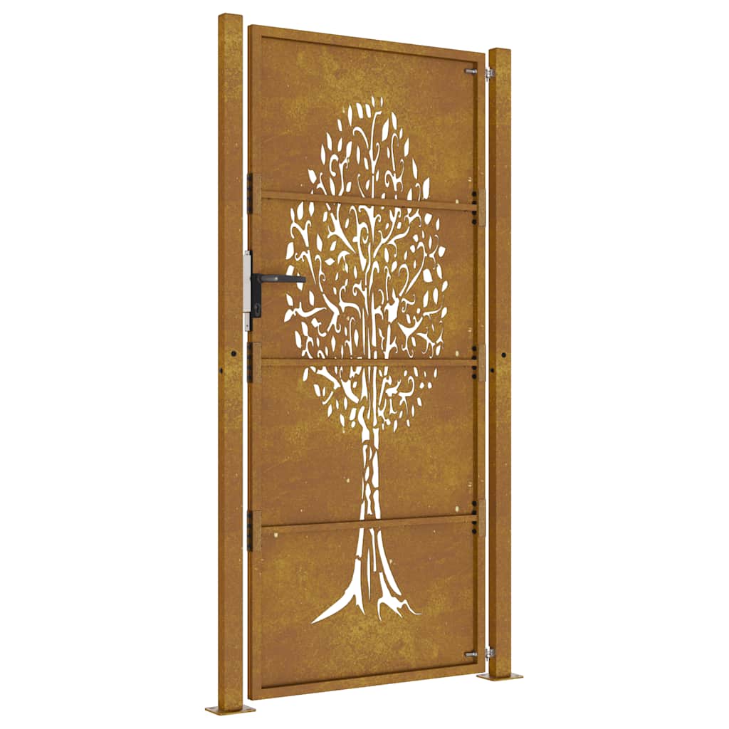 Gartentor 100x75 cm Cortenstahl Baumdesign