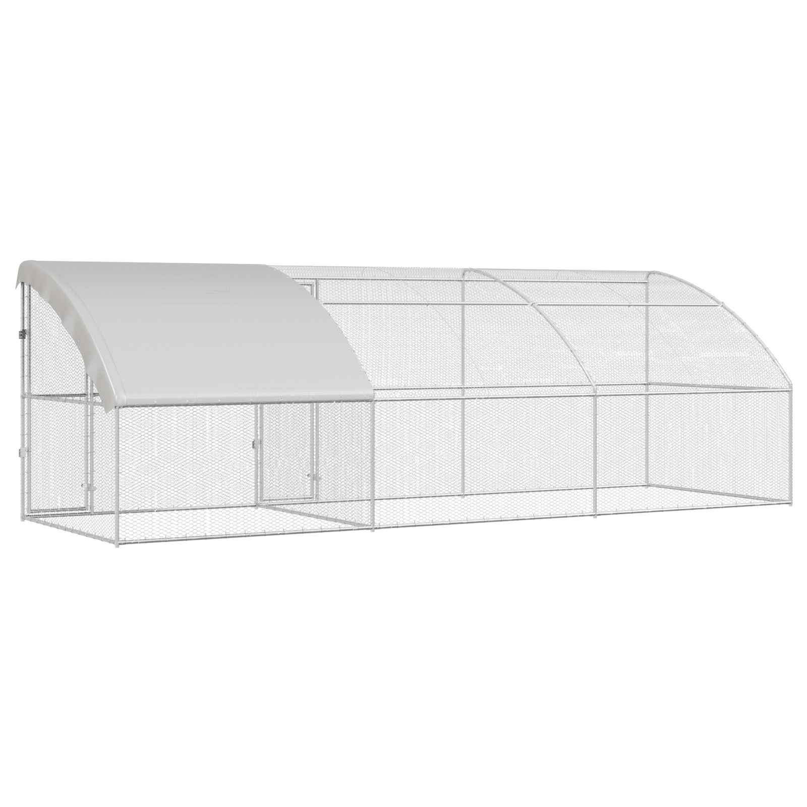 Hühnerkäfig 2 pcs Silber 400 x 200 x 200 cm Stahl und PE