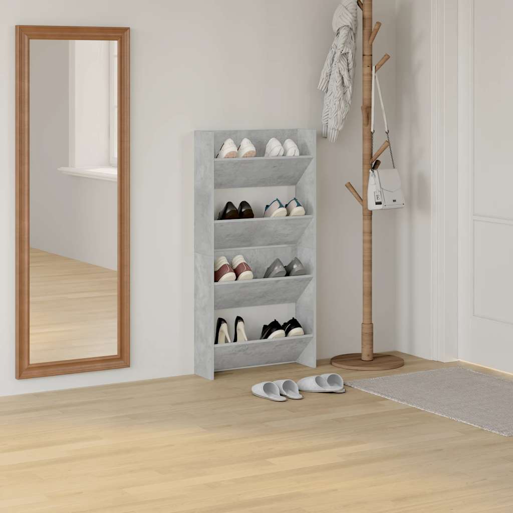 Wand-Schuhschränke 4 Stk. Weiß 60x18x60 cm Holzwerkstoff