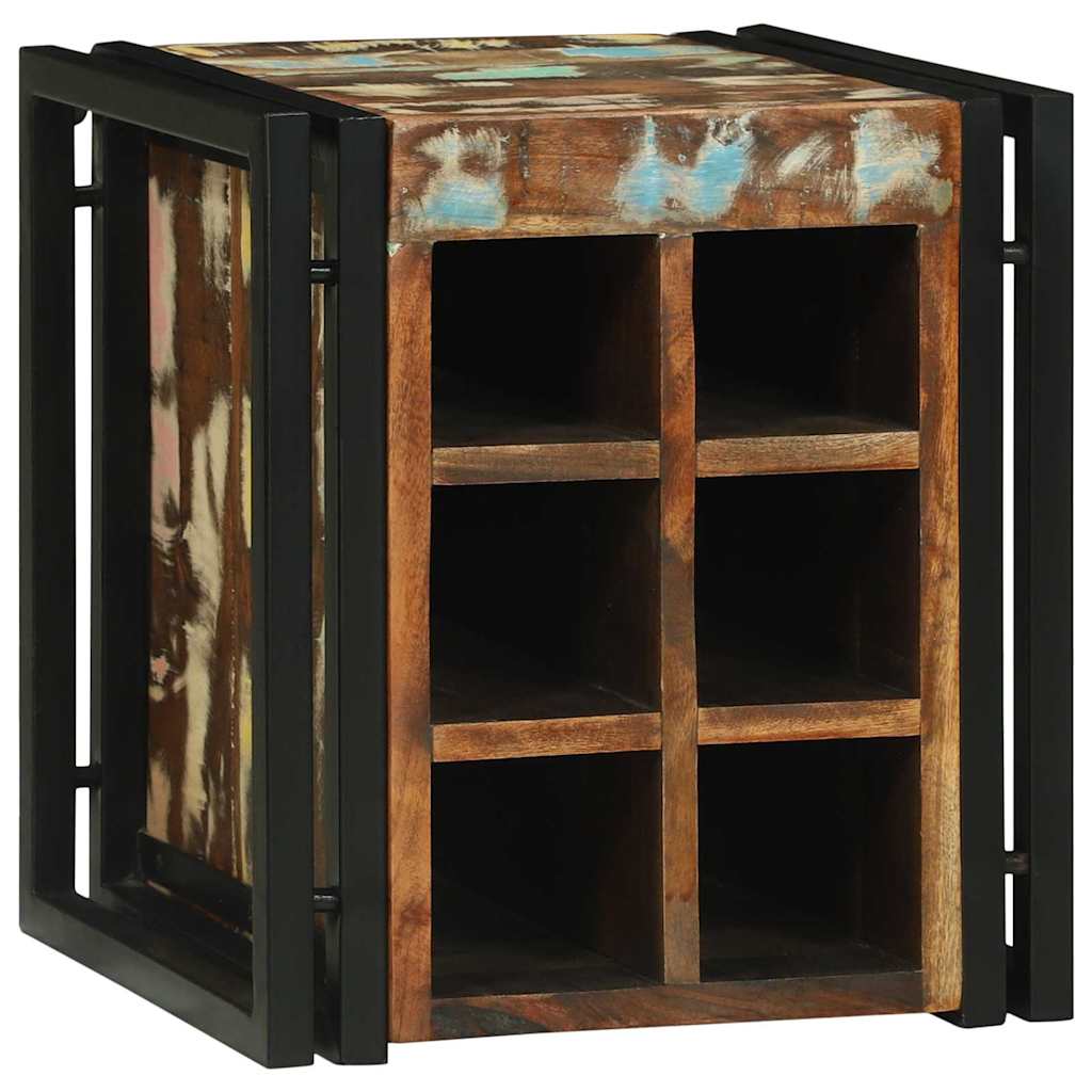 Weinregal Braun und Schwarz 35 x 35 x 39 cm Massivholz Mango