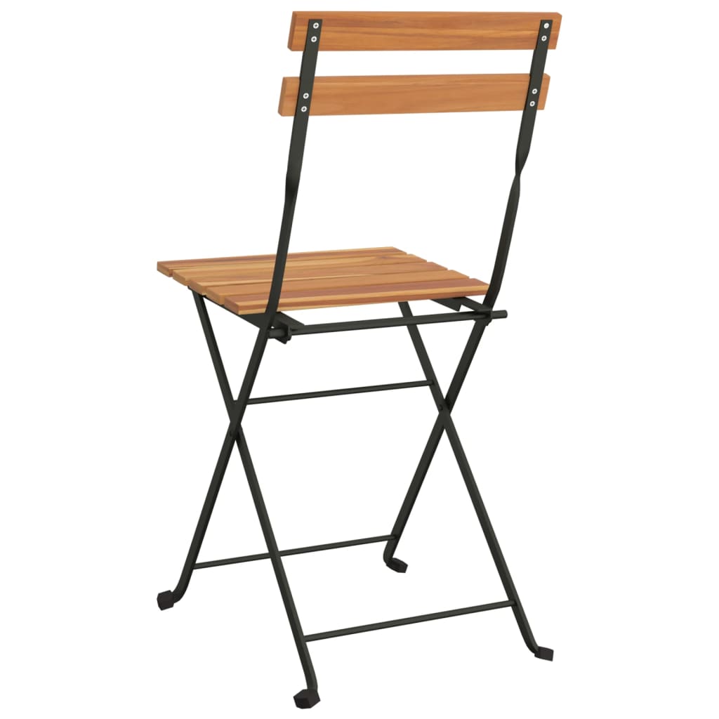 Bistrostühle 6 Stk. Klappbar Massivholz Teak und Stahl