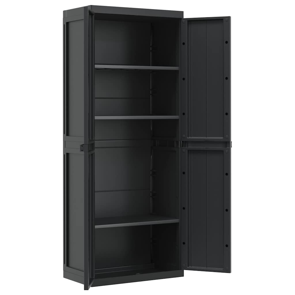 Gartenschrank Grau und Schwarz 65x37x85 cm PP
