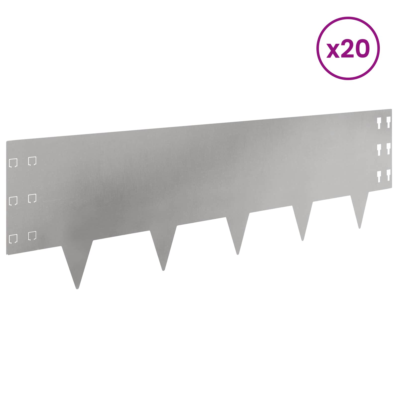 Raseneinfassung 10 pcs 100 x 12 cm Stahl Schwarz