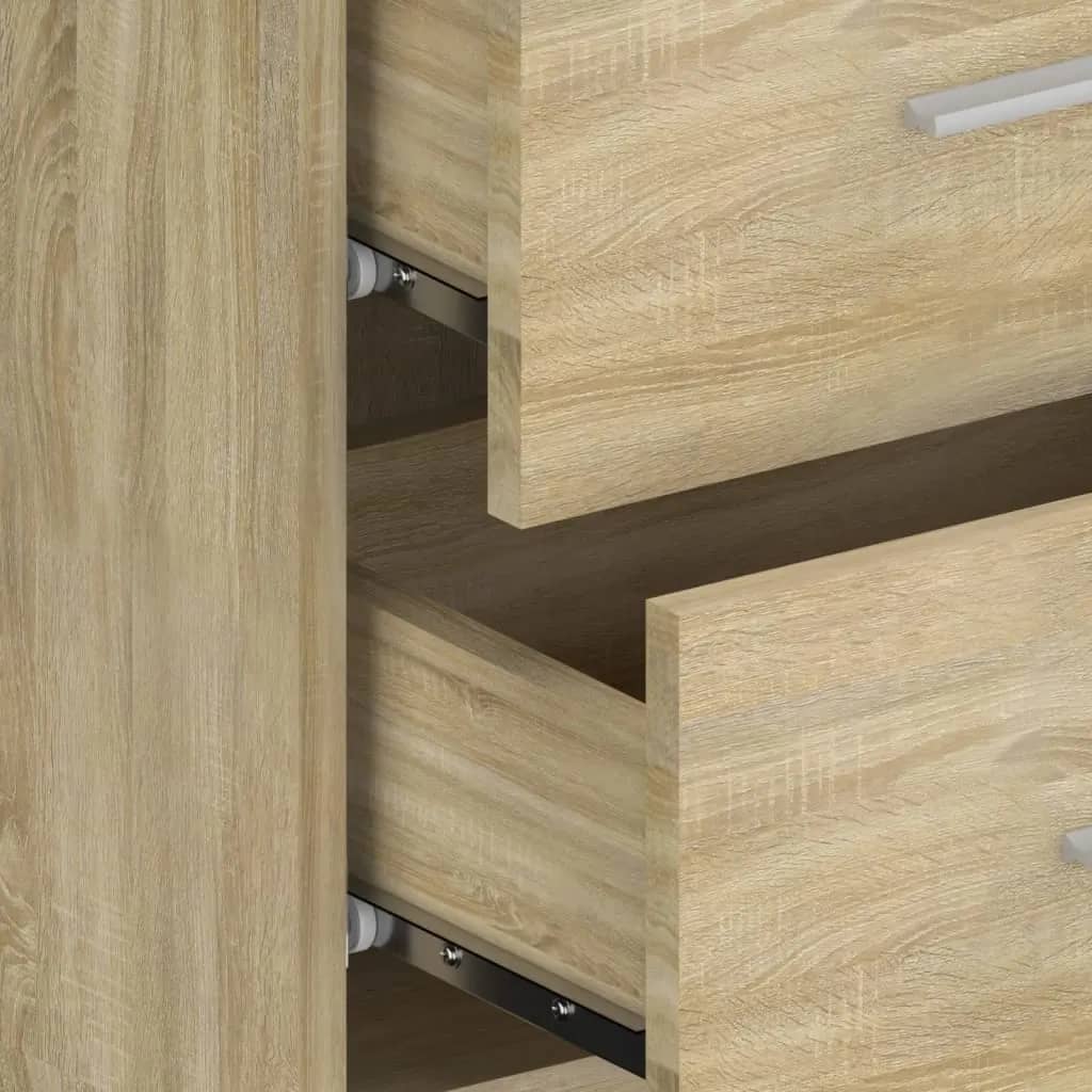 Kopfteil mit Nachttischen Weiß Holzwerkstoff